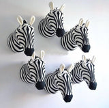 Upside Down Interiors Zebra Fabric Animal Head Hanging Decorations