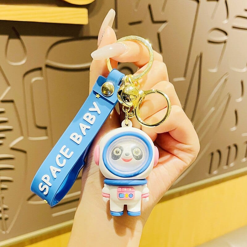 Astronaut blue planet rocket space Keychain Keyring